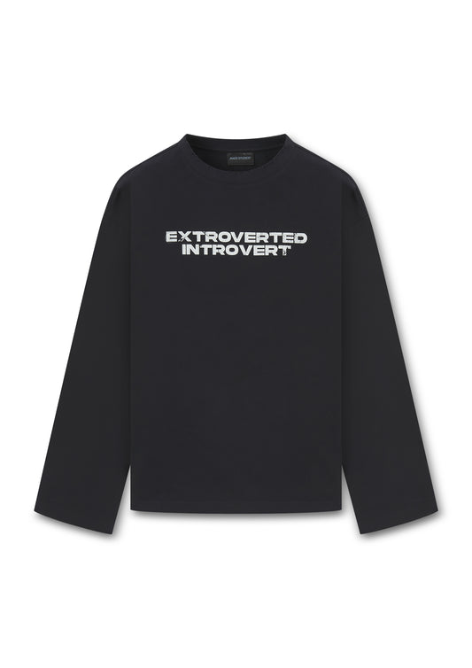 EXTROVERTED INTROVERT L/S TEE (BLACK)