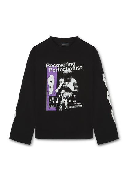 RECOVERING PERFECTIONIST L/S TEE (BLACK)