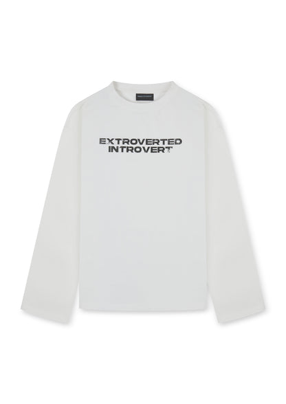 EXTROVERTED INTROVERT L/S TEE (WHITE)