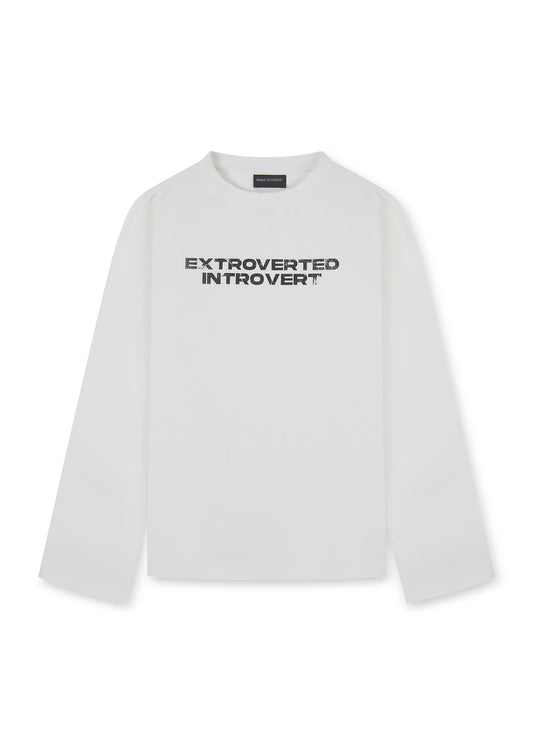 EXTROVERTED INTROVERT L/S TEE (WHITE)